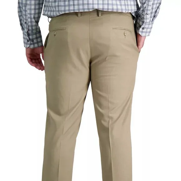 Haggar Big Men Iron Free Premium Comfort Stretch Khaki Dress Pants 50x29 - Picture 3 of 15